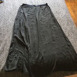 Satin black zara long skirt